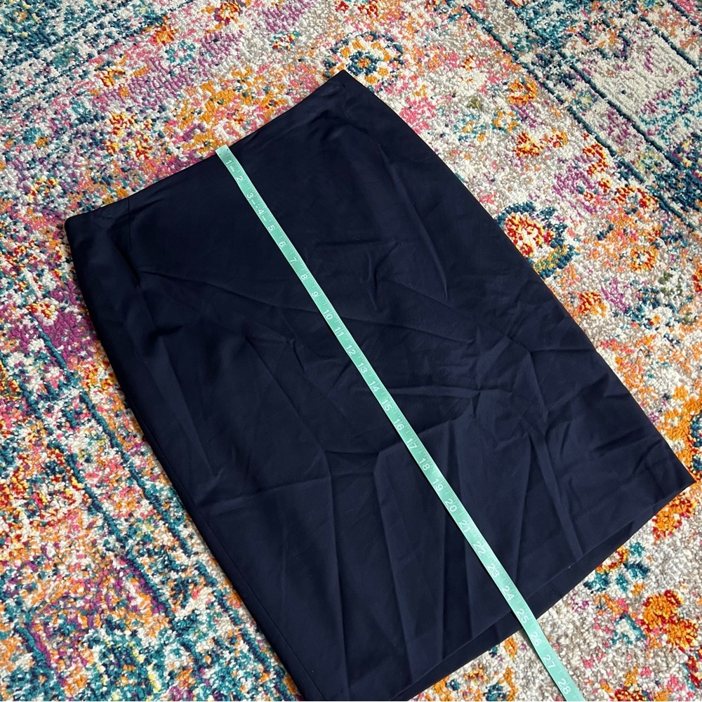 Lafayette 148‎ Navy Blue Wool Blend Pencil Skirt - Picture 9 of 11